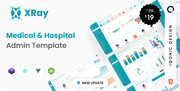 XRay –  React, VueJS, HTML Medical and Hospital Admin Template