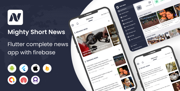 MightyShort News - Flutter News app with firebase backend | Admin panel | News App