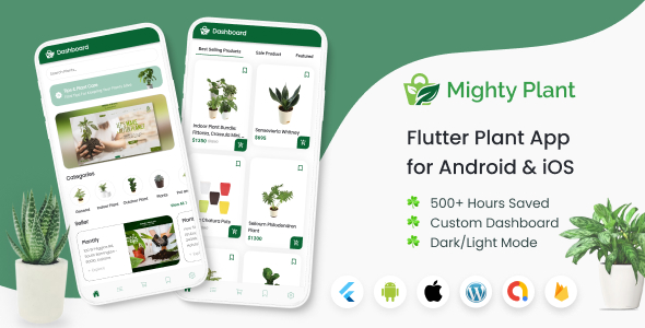 Mighty Plant Shop - Flutter Full App for Nurseries with WooCommerce backend