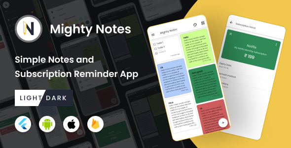 MightyNotes Flutter - Notes App With Firebase Backend