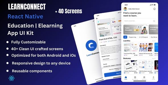 LearnConnect - Education & Elearning React Native CLI Ui Kit
