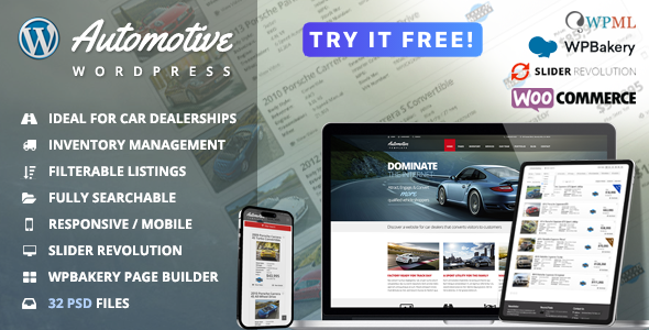Automotive Car Dealership Business WordPress Theme