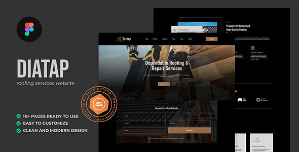 Diatap – Roofing Services Figma Template – 0 Sold!