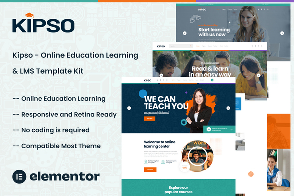 Kipso - Online Education Learning Elementor Template Kit