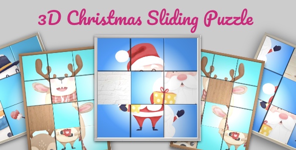 3D Christmas Sliding Puzzle - Cross Platform Puzzle Game