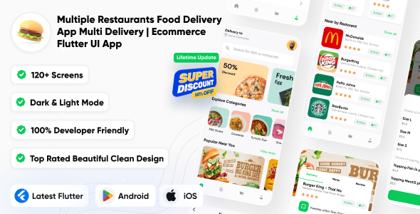 GoFoods - Multiple Restaurants Food Delivery App | Multi Delivery | Ecommerce | Flutter UI App