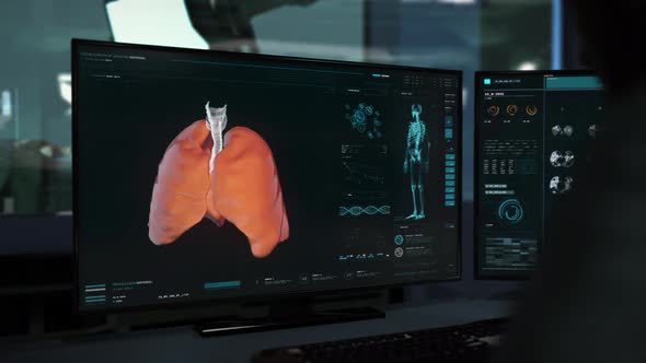 Medical Scan Software Monitoring Health Condition Of Patients Respiratory System alt