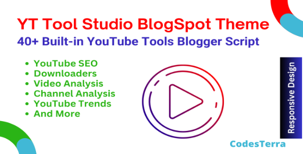 YT Tool Studio 40 Built-in YouTube SEO Tools Blogger Theme