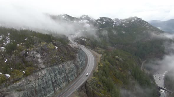 Aerial Drone View of Sea To Sky Highway