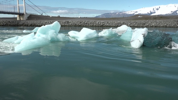 Global warming and climate change. Melting glaciers in the Arctic