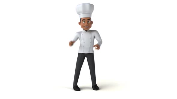 Fun 3D cartoon chef dancing