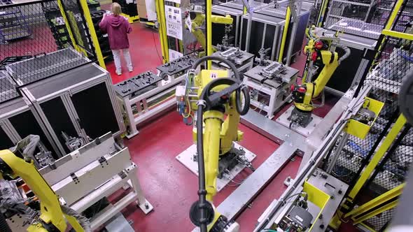 Automobile factory, robot equipment, modern automobile manufacturing, automated production line