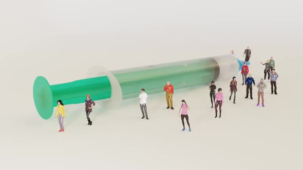 Miniature People Syringe Medicine Therapy