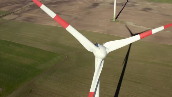 Wind Farm Turning Windmills To Produce Electric Energy