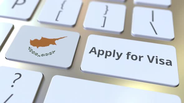 APPLY FOR VISA Text and Flag of Cyprus on the Buttons