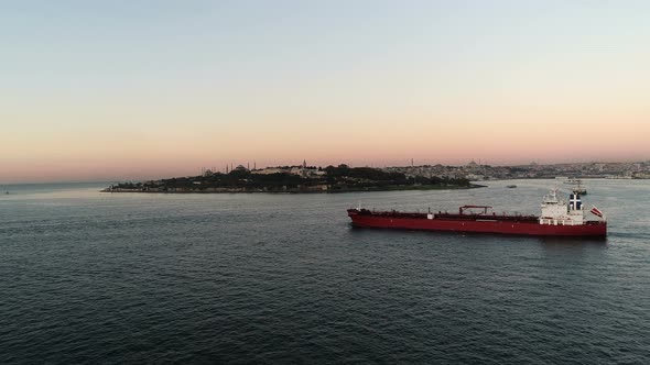 Aerial Shot Istanbul Silhouette