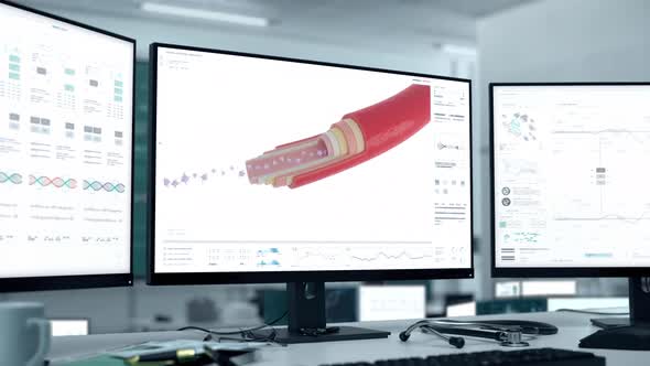 Microscopic Vein Scan By High Tech Laboratory Program For X-Ray Analysis alt