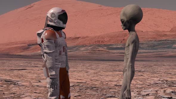 Astronaut Meets a Martian alt