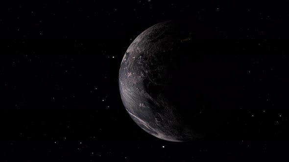  Planet Earth in Space Against the Background of Stars 4K