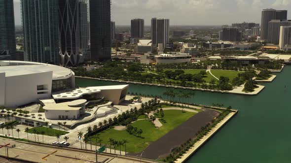 Parks At Downtown Miami Shot With Aerial Drone