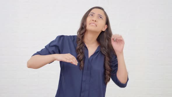 Indian girl flying a bee