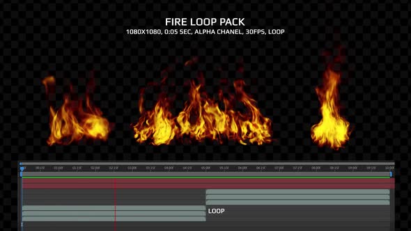 Fire Loop Pack Alpha Channel