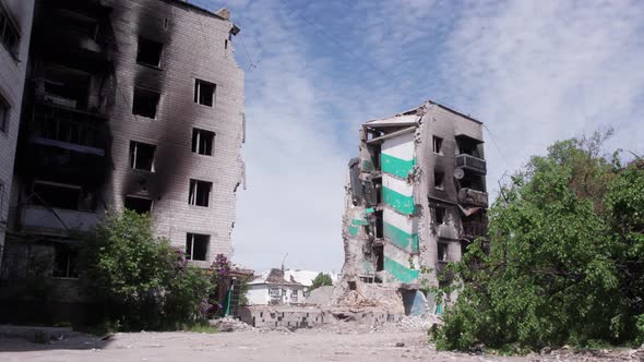 War in Ukraine  Destroyed Building in Borodyanka Bucha District