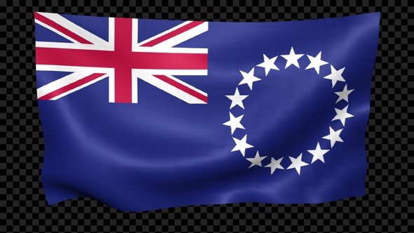 Cook Islands Flag Waving Looped