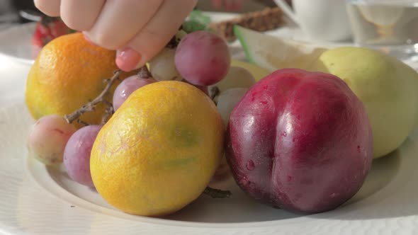 A closeup of a fruit plate