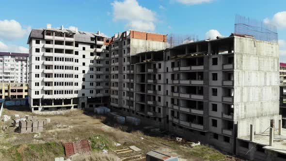 Ruined residential building.