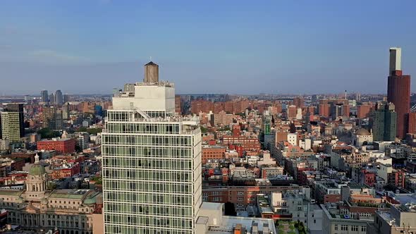 Tall High Rise Buildings In New York Cut Through Sky