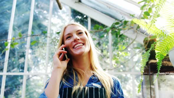 Beautiful woman talking on mobile phone