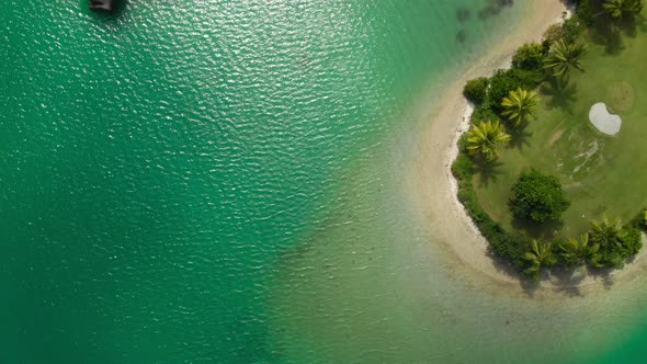 Port Vila, Vanuatu - April 3 2019: Aerial drone view of Holiday Inn Resort Vanuatu