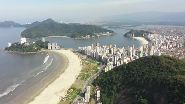 Stunning landscape of coast city of Sao Vicente state of Sao Paulo Brazil.