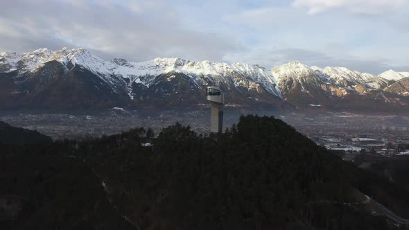 Aerial view of Bergiselschanze in Innsbruck