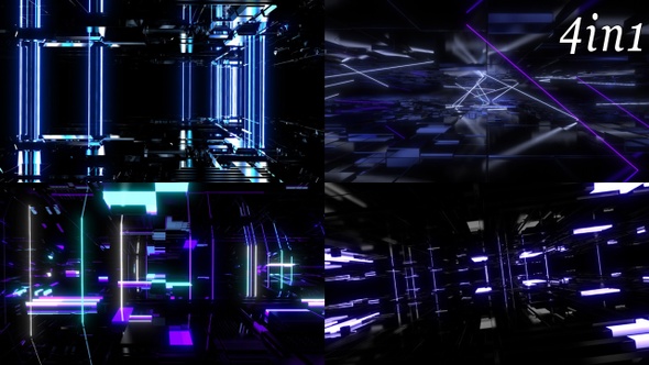 Neon Stage - VJ Loop Pack (4in1)