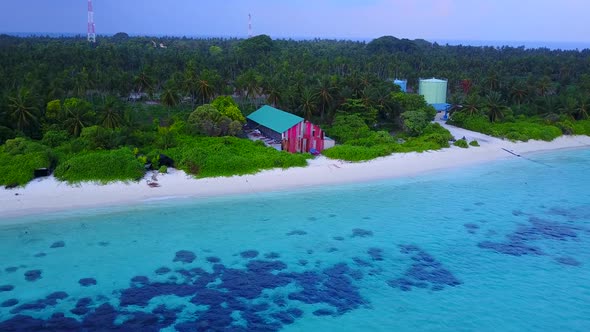 Aerial view tourism of resort beach trip by ocean with sand background