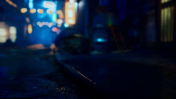 Bokeh Lights on Night Street in Asia alt