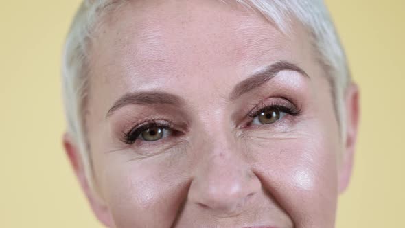 Close-up of face of a mature woman