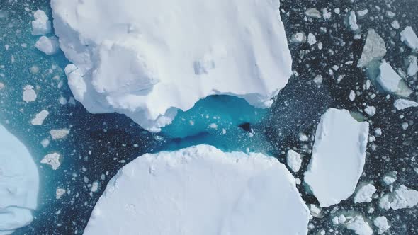 Antarctica Iceberg Ocean Seascape Aerial View