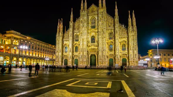Time Lapse of People Milan Cathedral  Milan Italy