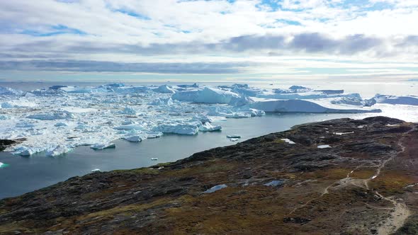 Environment. Antarctica. Giant floating Iceberg from melting glacier in Antarctica. Global Warming.