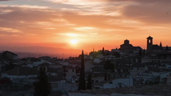 Timelapse of Granada during sunset