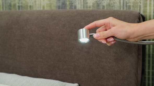 Stylish Hightech Lamp Built Into the Bed
