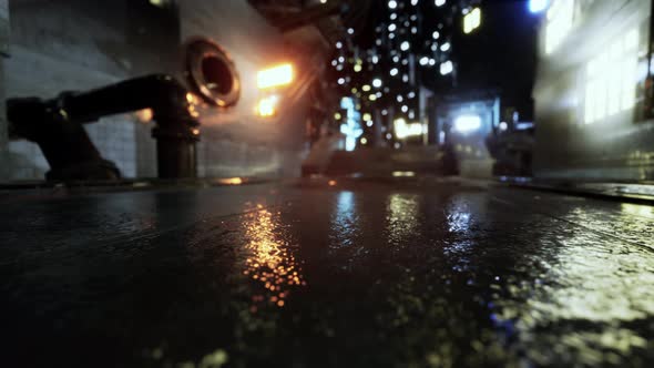 Neon Bokeh Lights at Rainy Night alt