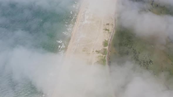 Aerial View of the Beach on the Sand Spit