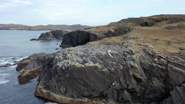 Aerial View of the Coastline at Dawros in County Donegal  Ireland