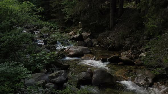 Aerial View On Demianitza River In Pirin Mountain 