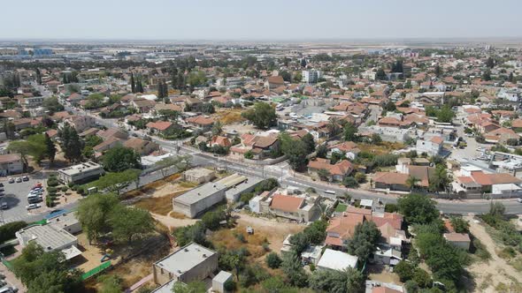 Drone Aerial View Above Southern City Netivot