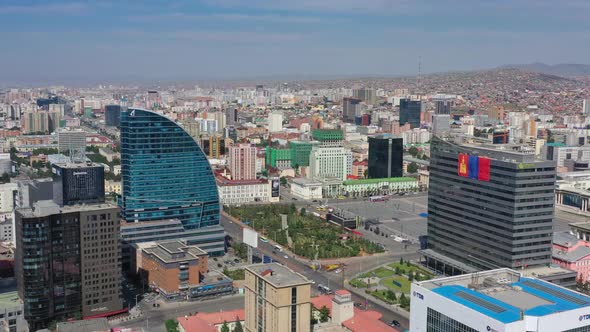 Aerial View of Center of Ulaanbaatar , Mongolia